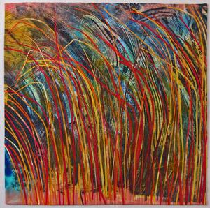 image of a quilt by Betty Ford titled Red and Yellow Grass